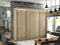ALTDECOR Kleiderschrank mit furnierten Schiebetüren, kugelgelagerte Führungsschienen und Aluminium-Leisten - BEROG - 250 cm Eiche Sonoma