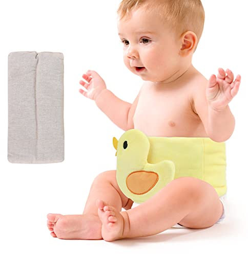 Hilph Cinturón Térmico para Cólicos y Gases en Bebés, Envoltura de Semillas de Lino Calentable con Faja Ajustable, Alivio Natural para Recién Nacidos y Niños (0-24 Meses)