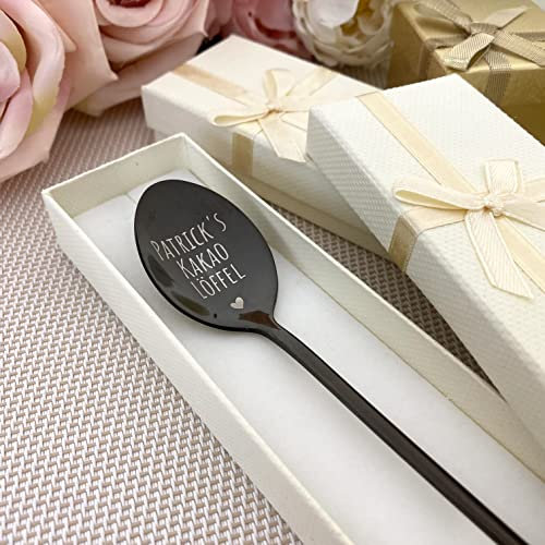 Kakao Löffel Personalisiertes Geschenk - Individuelle Gravur Mit Text - Latte Macchiato Und Eiskaffee-Löffel - Graviertes Geschenk