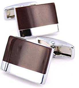 DLKSH 1 Paar Emaille-Manschettenknöpfe für Herren, Rot, Silber, Bräutigam, Hochzeitsschmuck, Mode-Manschettenknöpfe - Standard