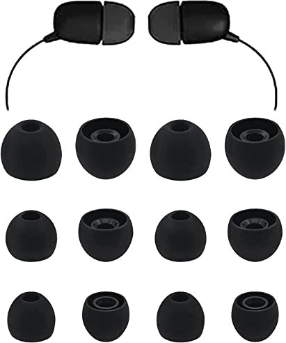 ALXCD Replacement Ear Tips, 6 Pairs S/M/L, Soft Silicone, Compatible with LG Tone Style HBS-SL5, Black