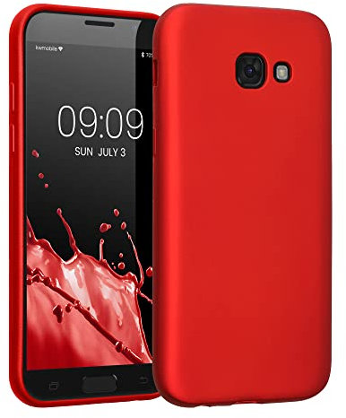 kwmobile Housse Compatible avec Samsung Galaxy A5 (2017) Coque - Housse de téléphone Protection Souple en TPU - Rouge foncé métallique