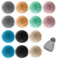 14 Stück Kunstpelz Pom Pom Ball mit Gummiband, Kunstfuchspelz, DIY Flauschiger Fellknäuelhut, Schlüsselanhänger, Schultasche, Kopfbedeckungszubehör (7 Farben, 2 für Jede Farbe)