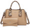 ADITAM Mode Handtasche für Frauen 2 Stück Tote Geldbörse Damen Top Griff Tasche + Exquisite Handtasche Elegante Umhängetasche PU Leder Umhängetasche Khaki Double The Comfort