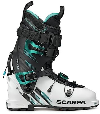 SCARPA Damen Gea RS 120 Flex Alpine Tourenskischuhe für Skischuhe und Abfahrt - Weiß/Schwarz/Smaragd - 22.5