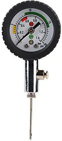 Joyzan Luftdruckmesser Fußball Bälle, Tragbar Luftdruckmessgerät Volleyball Basketball Luftdruck Manometer Mini Ballpumpe mit Nadel Alle Kugelventile Sport Ball Druckmesser Fußballpumpe Rugby Netball