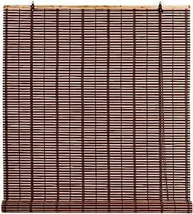 La zappa Tapparella in bambù Africa arrotolamento a carrucola con supporto in legno da esterno (150 x h 300 cm, Marrone Scuro)