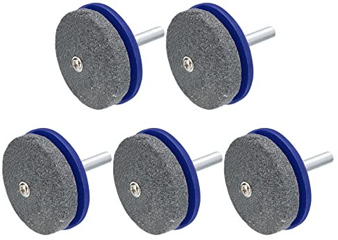 sourcing map 5Stk Rasenmäher Klinge Schärfgerät Universal Korund Mäher Klinge Schleifstein Rad für Rasenmäher Strom Bohrer Hand Bohrer Dunkel Blau