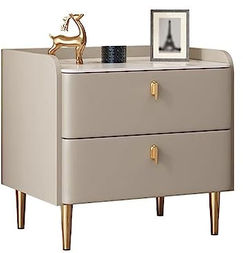 LHX Nachttisch schlicht und modern, Schrank Nachttisch Schlafzimmer, Kleiner Nachttisch mit Aufbewahrungsschrank (Color : Champagne Gray)