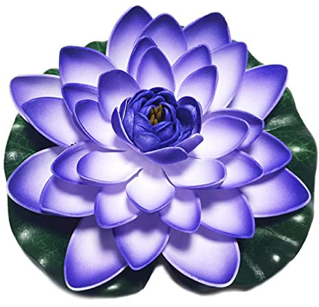 BEALIFE Künstlicher Eva Lotus, einfarbig, dekorativer Ersatz, lebendige Gartenfotografie, künstliche Seerose, Blumenornament, Blau