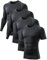 TELALEO 4 Pack Kompressionsshirt Herren Kurzarm/Langarm Funktionsshirt Schnell Trocknend T-Shirts Atmungsaktiv Sport Laufshirt für Fitness Laufen Gym L