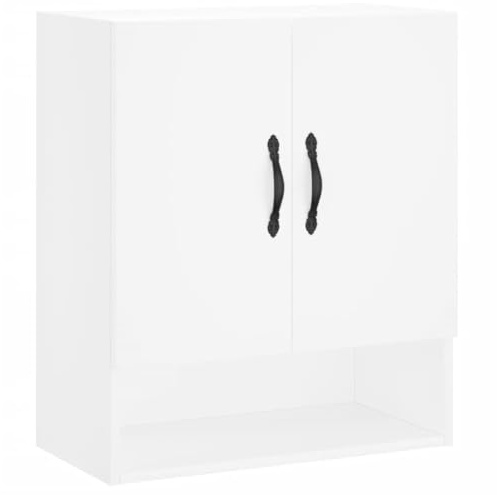 vidaXL Wandschrank, Hängeschrank mit viel Stauraum, Wandmontage Badschrank Medizinschrank, Aufbewahrungsschrank für Wohnzimmer, Weiß Holzwerkstoff