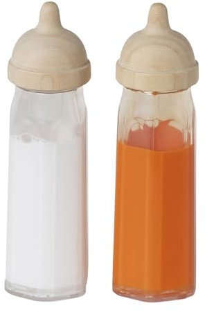 Vertbaudet 2er-Set Puppen-Babyflaschen aus Holz FSC® Natur