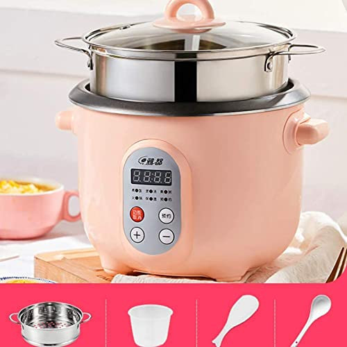 Rice Cooker,Home Rice Cooker, Mini Dormitory Small Appliances, Can Quick Cook, Porridge/Soup, Steamer with Keep Warm Function & Timer for Grains & Oatmeal,Pink