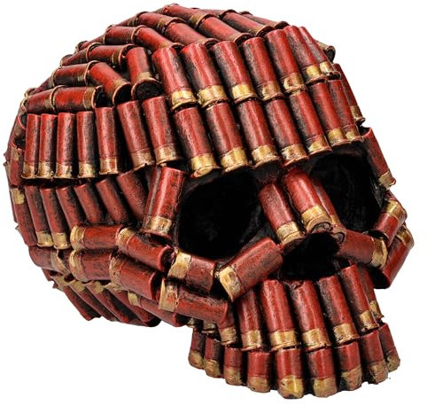 Totenkopf Deko Figur Shotgun 11,5 cm | Patronen Schrotflinte Schädel Totenschädel Dekofigur