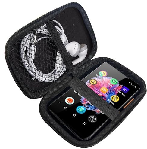 Compatible with Luoran M4B MP3 Player Case, Lamshaw Hard Shell Travel and Storage Case Carrying Case Compatible with Luoran M4B, M4S 4 Inches/Pereyami GODLIKE2 GL2 4 Inch MP3 Player(Black)