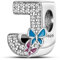 Symretie Damen 925 Sterling Silber Charms Anhänger Buchstaben J Beads Charms Kompatibel mit Europäischen Armbänder und Halskette