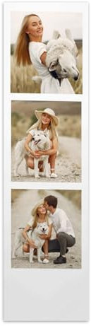 Wanapix | Papier Fotostreifen | Filmstreifen Deko Foto | Originelles Lesezeichen | 5,5 cm x 20 cm | 4 Fotos | Originelles Geschenk Geburtstag/Liebhaber