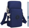 IJHYGD Pochette Telephone Portable Sacoche Femme Petit Sac Bandouliere Femme Avec Accès Aux Ecouteurs Petit Portefeuille Porte-Passeport Bandoulière Réglable (Bleu Foncé Avec Cordon)