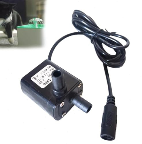 Bomba de agua pequeña de 12 V CC, voltaje solar anfibio seguro, 4,8 W, mini bomba de agua para acuario con boquilla de 8 mm de diámetro, bomba silenciosa sin escobillas para acuario, pecera, piscina