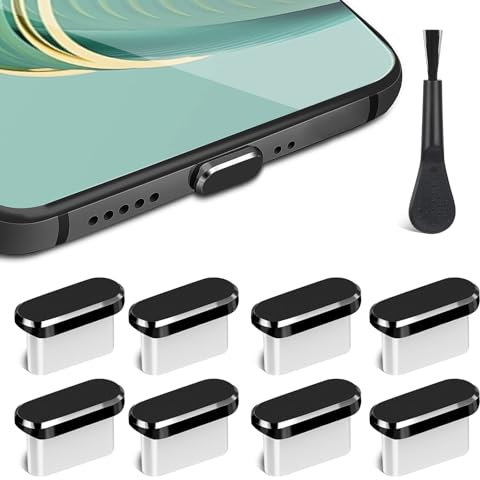 Sibba 4 Stück USB C Staubstecker Anti-Staub-Abdeckkappen Typ C Staubschutzstecker mit Bürste Phone Staub Stecker Schützt Handy Ladebuchse Schutz Staubschutzhülle Staubschutz-Stopper für Smartphone