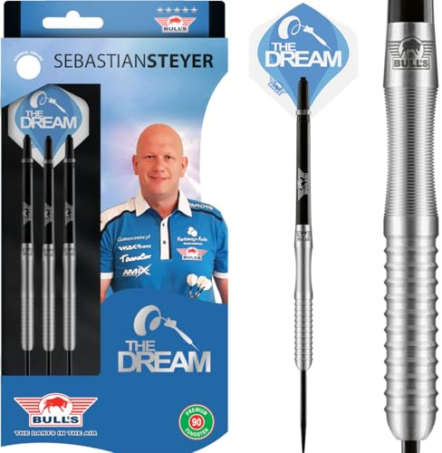 Bull’s Sebastian Steyer Edition 2-90% Tungsten Steeltip Darts, 24g - Professionelle Darts mit Präzisionsgriff und Eingraviertem Logo, Höhere Scores