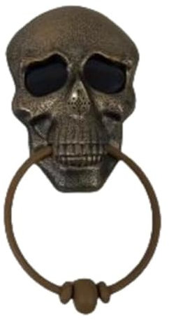 Kioball Sonnette de Porte D'Halloween avec Tête de Mort Hantée avec Son et Globe Oculaire Effrayant, Accessoires de Fête D'Halloween pour Porte D'Entrée A