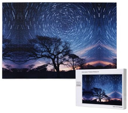 Viele Sterne Puzzles für Erwachsene, 1000 Teile, Holzpuzzle für Familie, Freunde, Heimdekoration, Wandkunst, 75 x 50 cm