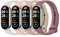 Mugust 4 cinturini per Xiaomi Mi Band 9/10/8 Donna Uomo,Silicone Colorato Ricambio Morbido Bracciali di Ricambio per Xiaomi Mi Smart Band 8/9/10(Rosa/Starlight/Marrone/Viola)