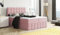 Moderne Boxspringbett MERA Premium Bett mit Bettkasten Ziernähten Bonell Matratze H3 Federkern Topper Polsterbett Doppelbett Schlafzimmer (Rose: ENZO 152, 140 x 200 cm)