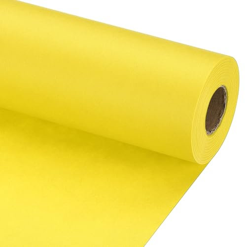 PATIKIL 29.6cm Papier d'Emballage, 20 Mètre Rouleau de Papier Cadeaux 70 GSM pour Décoration Tableau d'Affichage Emballage Cadeau Noël Anniversaire Nouvel An Fête Mère Père, Jaune