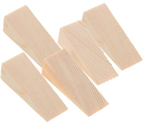 LALAFINA 5stücke Robuster Holz Türkeil Dreieckiger Heavy Duty Türstopper Mit Anti-rutsch-boden Sicherer Türhalter Für Zuhause Und Büro Geeignet Für Teppich Fliesen Holz Und Beton