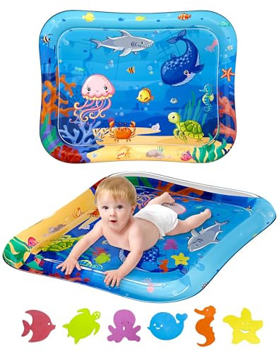 A aBlumen Alfombra de Agua para Bebés 95×76 cm – Tapete Sensorial e Inflable Ideal para Tummy Time – Estimula el Desarrollo y es un Regalo Divertido para 3 a 12 Meses