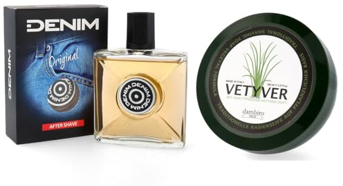dambiro Rasierseife Vetyver 150ml + DENIM Original After Shave 100ml