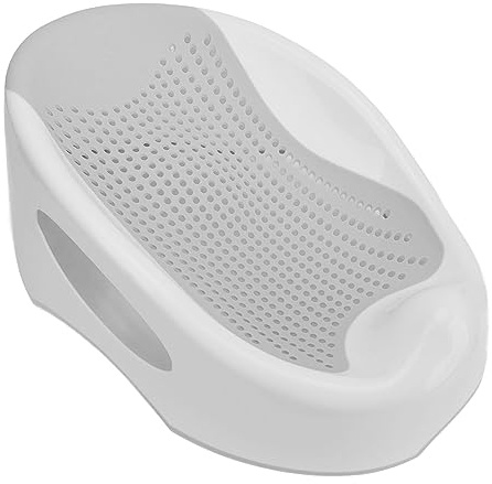 Babybad Stützbad Badewanne Liegen Stütze Slipless Duschnetz Legen Badematte für Neugeborene Hellgrau (Hellgrau)