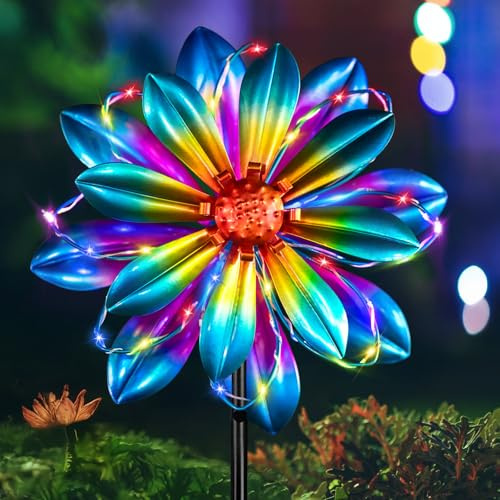 Solar-Windspiel mit Blume