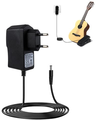 9V Gitarre Pedal Netzteil Adapter für Pedal Effekte E-Gitarre Universal Außen Positiv und Innen Negativ Adapter Kompatibel mit Boss Behringer Donner für Stompbox Wandladegerät