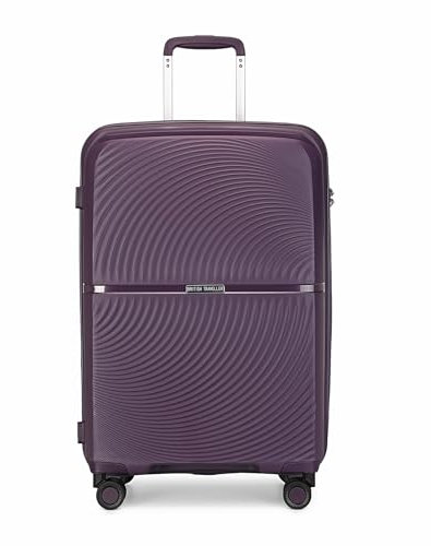 British Traveller Koffer Trolleys Hartschalenkoffer 100% PP Handgepäck Reisekoffer mit 8 Spinnerräder TSA-Schloss 55 * 40.5 * 22.5cm Rollkoffer Suitcase Lila