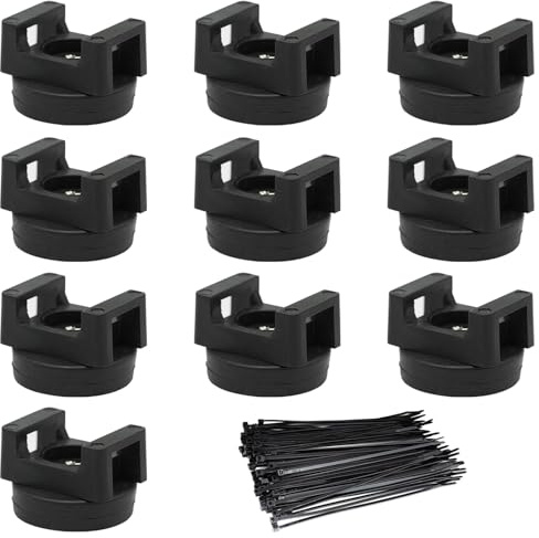 Sixfolo 10 Pcs Attache Cable Magnétique 22mm pour Bureau et Maison | Supports de Serre Câbles Aimanté,Base Magnétique pour Serre-Câble Noir,Cable Organisateur avec Collier Serrage Nylon