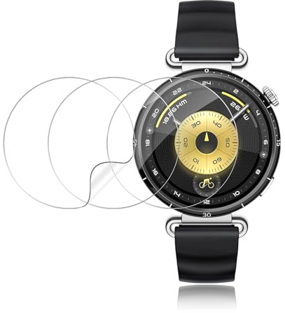 ELYCO Schutzfolie Kompatibel mit HuaWei Watch GT 6/GT6 41MM Displayschutz [Volle Abdeckung][Nicht-Glas], 3 Stück Blasenfrei Flexibel TPU Displayschutzfolie, Anti-Kratzen HD Wasserdicht Schutz Folie