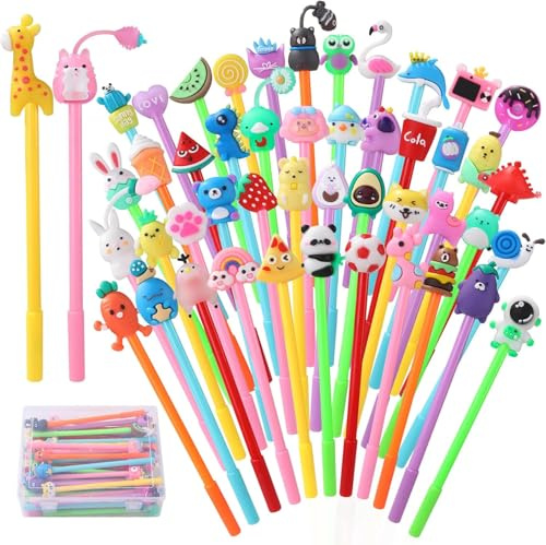 30 PCS Lustige Gelschreiber Set, Kawaii Gel Stifte Tiere, Fidget Pen Kinder, Coole Stifte, Stifte für Mitgebsel Kindergeburtstag, Give Aways Kindergeburtstag Gastgeschenke (A)