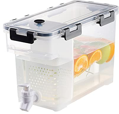 4.6L Wasserspender Matschküche, Wasserspender Mit Großem Fassungsvermögen Und Zapfhahn, Kunststoff Widerstandsfähig Und Langlebig,getränkespender für Partygetränke, Saft, Eistee, Cocktails,Limonade,A