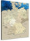 LANA KK - Premium Pinnwand Deutschlandkarte - Blue Ocean - Deutsch - in 40 x 60 cm, stabile Rückwand zum Pinnen inkl. Starterkit - Leinwand-Kunstdruck Wandbild Landkarte XXL