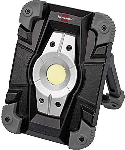 Brennenstuhl Akku LED Arbeitsstrahler ML CA 110 M / LED Baustrahler für außen 10W (Robuste LED Arbeitsleuchte Akku mit Powerbank-Funktion und Transporttasche, Gehäuse aus Aludruckguss, 1000lm, IP54)