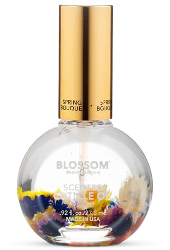 Blossom Cuticle Oil for Nails, Hydrating, Moisturizing, Scented Nail Oil Cuticle Care, Infused with Real Flowers, Made in USA, 0.92 fl. oz, Spring Bouquet