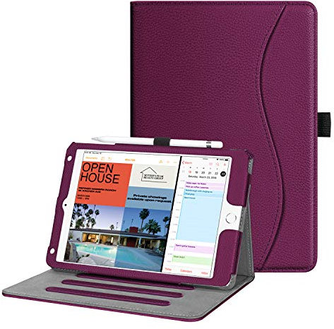 FINTIE Case for iPad mini 5 2019/iPad mini 4 2015 7.9 Inch - [Corner Protection] Multi-Angle Viewing Smart Folio Cover w/Pocket, Pencil Holder, Auto Wake/Sleep, Purple