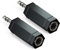 deleyCON 2 Stück Stereo Audio Klinke Adapter 3,5mm Stecker auf 6,3mm Buchse HiFi Klinken Wandler Adapter-Stecker Receiver Heimkino Kopfhörer