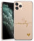 TULLUN Personalised Phone Case for iPhone 11 - Clear Soft Gel Custom Cover Horizontal Colour Name & Heart Bottom Individual Style Initials Name Text - Gold