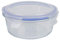axentia Frischhaltedose aus Glas, klar/blau, ca. 600 ml, 5