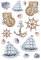 Ideen mit Herz Stickerbogen 3-D Relief-Sticker | Aufkleber | Hochwertig geprägt mit 3-D-Effekt | Din A4 Bogen mit verschiedenen Motiven (Maritim | Segelschiff)